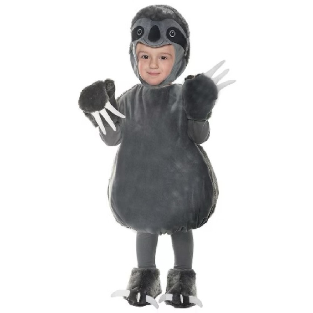 Adorable Gray Sloth Kids Costume. Size XL